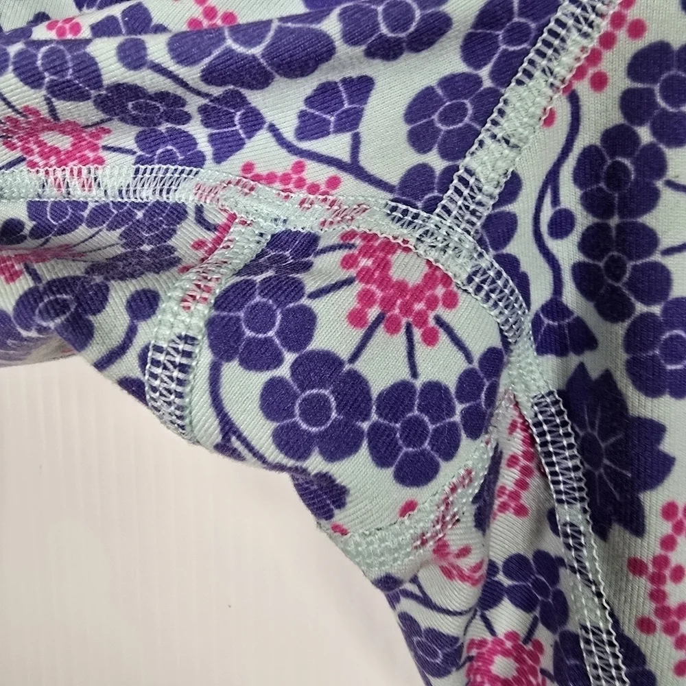 Lululemon Wunder Under Cropped Twiggy Printed Power Purple/Aquamarine Size 8